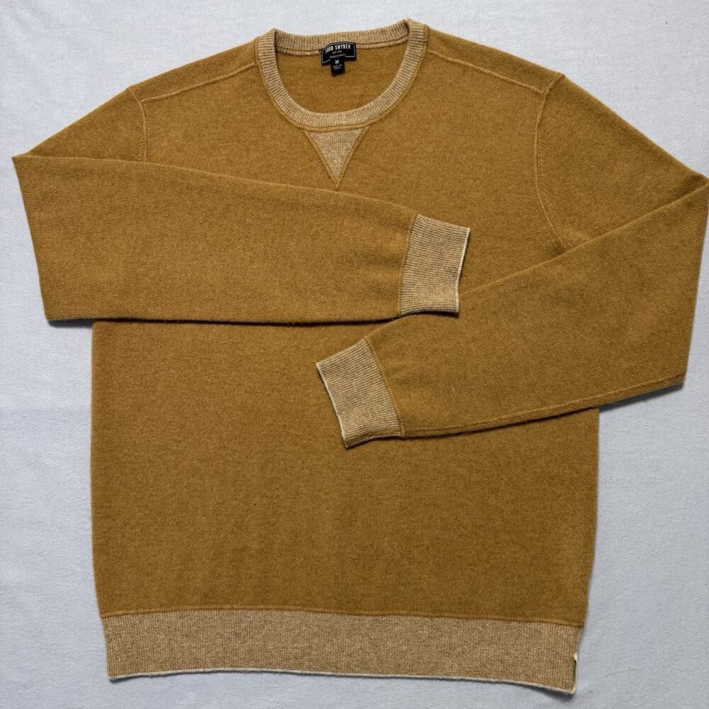 Todd Snyder 100% Cashmere 12GG "1st Fit" Sample Sweatshirt Medium Sulfur Color